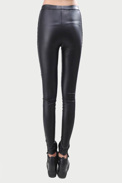 sexy black plicated  arabesquttic leggings